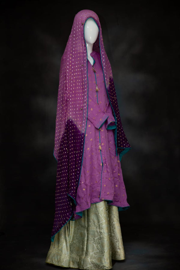 Regal Purple &amp; Gold Embellished Outfit